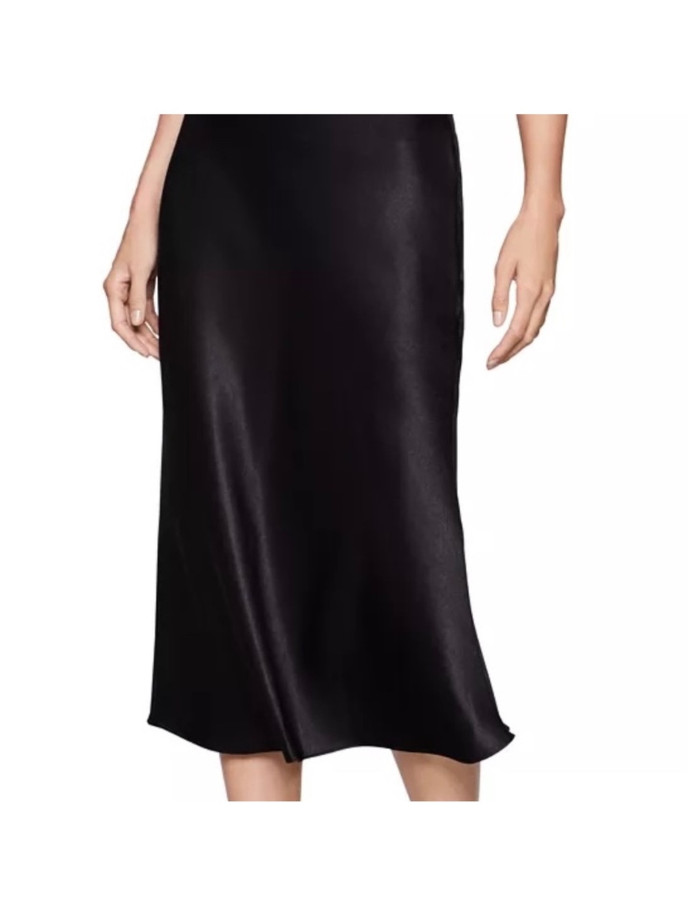 BCBGeneration Black Satin Midi Skirt NWT 2